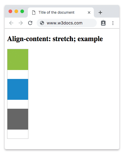 Свойство CSS align-content со значением stretch