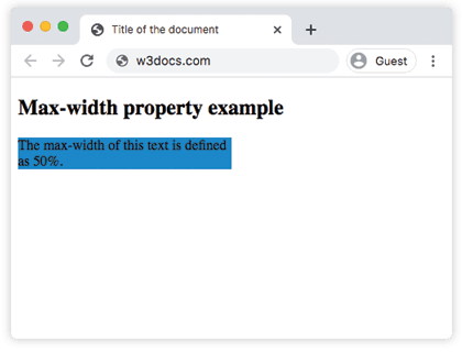 Свойство CSS max-width