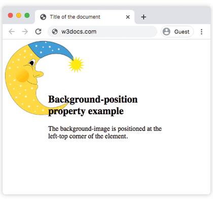 CSS background-position: изображение закреплено в левом верхнем углу элемента