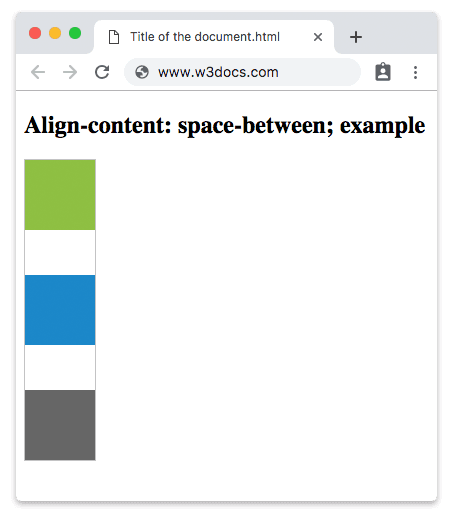 Свойство CSS align-content со значением space-between