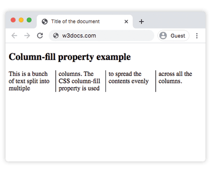 Пример CSS column-fill balance