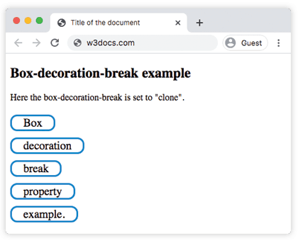 CSS-свойство box-decoration-break со значением clone