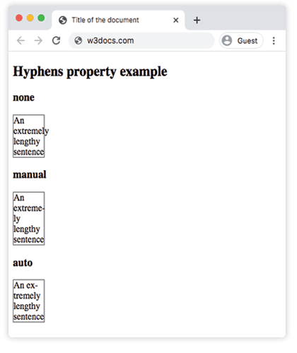 CSS-свойство hyphens