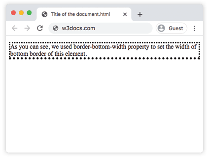 Свойство CSS border-bottom-width