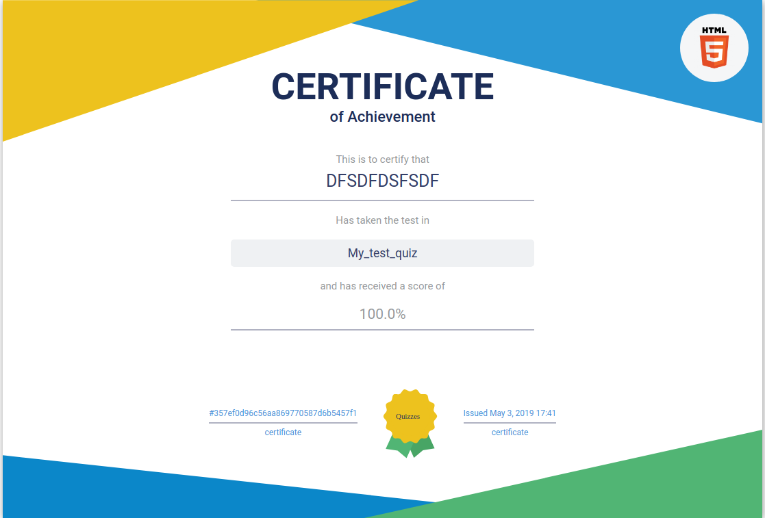 certificate version 1