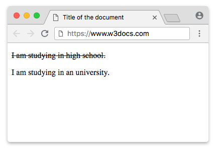 Пример тега s