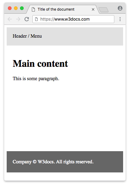 пример тега footer