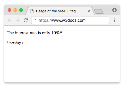 пример тега small