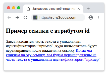 Пример ссылки с атрибутом id