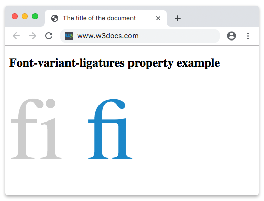 Свойство CSS font-variant-ligatures
