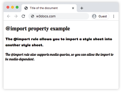 Правило CSS @import