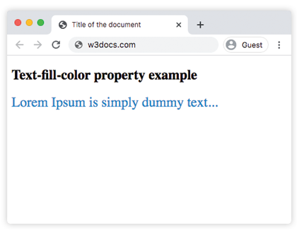 text-fill-color со значением transparent