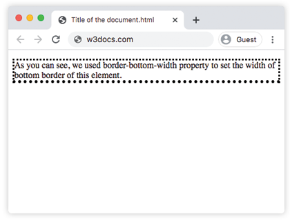 Свойство CSS border-bottom-width